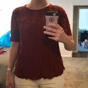 Brand new w/ tags red lace Zara top blouse medium